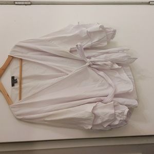White cross over blouse